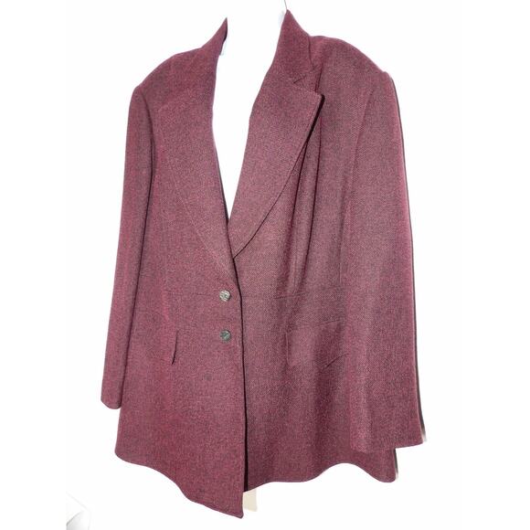 Giorgio Sant Angelo Blazer Womens 22W Tweed Black Pink Double Button NWT Vtg - Picture 3 of 15